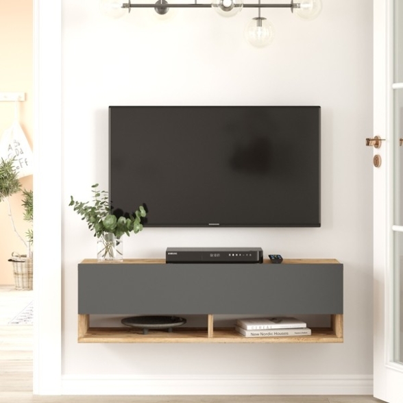 Mobile Tv Sospeso 100x32x30 Rovere E Antracite Evolution
