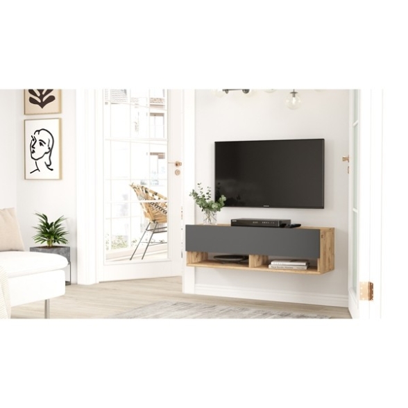 Mobile Tv Sospeso 100x32x30 Rovere E Antracite Evolution