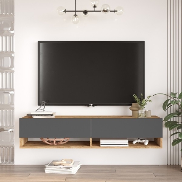 Mobile Tv Sospeso 140x32x30 Rovere E Antracite Evolution