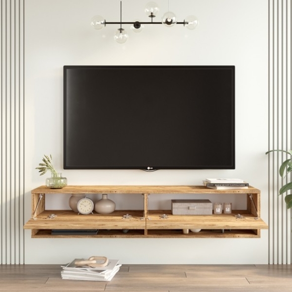 Mobile Tv Sospeso 140x32x30 Effetto Legno Rovere Evolution
