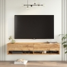 Mobile Tv Sospeso 140x32x30 Effetto Legno Rovere Evolution