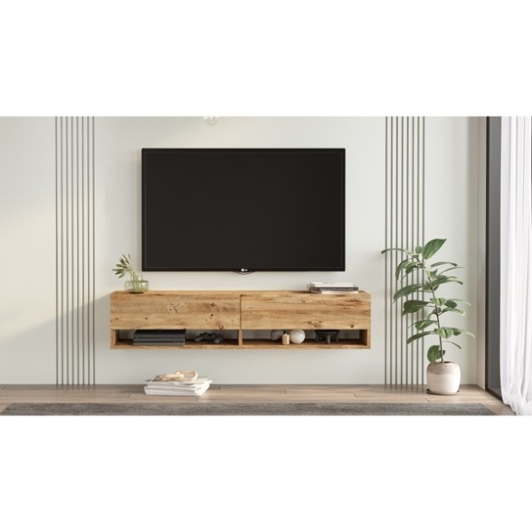 Mobile Tv Sospeso 140x32x30 Effetto Legno Rovere Evolution