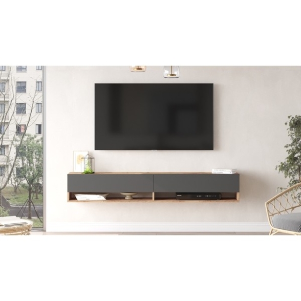 Mobile Tv Sospeso 180x32x30 Rovere E Antracite Evolution