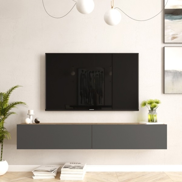 Mobile Tv Sospeso 180x32x30 Rovere E Antracite Future