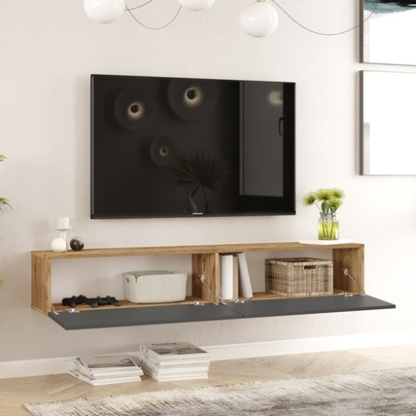Mobile Tv Sospeso 180x32x30 Rovere E Antracite Future