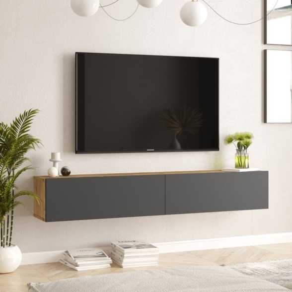 Mobile Tv Sospeso 180x32x30 Rovere E Antracite Future
