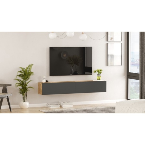 Mobile Tv Sospeso 180x32x30 Rovere E Antracite Future