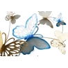 Pannello decorativo da muro con design a farfalle 132X3,5X95,5 cm Butterflies oro/celeste