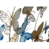 Pannello decorativo da muro con design a farfalle 132X3,5X95,5 cm Butterflies oro/celeste