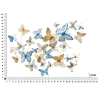 Pannello decorativo da muro con design a farfalle 132X3,5X95,5 cm Butterflies oro/celeste