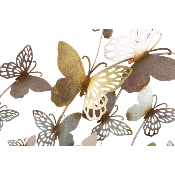Pannello decorativo da muro con design a farfalle 132X3,5X95,5 cm Butterflies oro/rosa