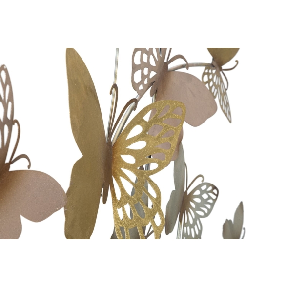 Pannello decorativo da muro con design a farfalle 132X3,5X95,5 cm Butterflies oro/rosa