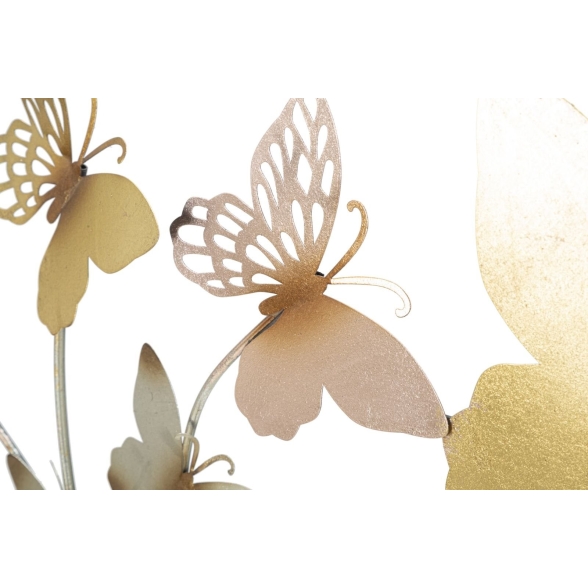 Pannello decorativo da muro con design a farfalle 132X3,5X95,5 cm Butterflies oro/rosa