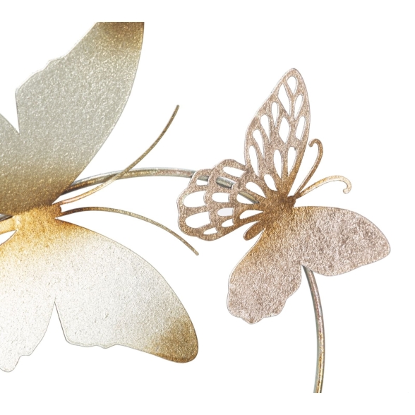 Pannello decorativo da muro con design a farfalle 132X3,5X95,5 cm Butterflies oro/rosa