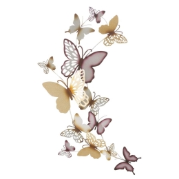 Pannello decorativo da muro con design a farfalle 59,5X4X111,5 cm Butterflies oro/bordeaux