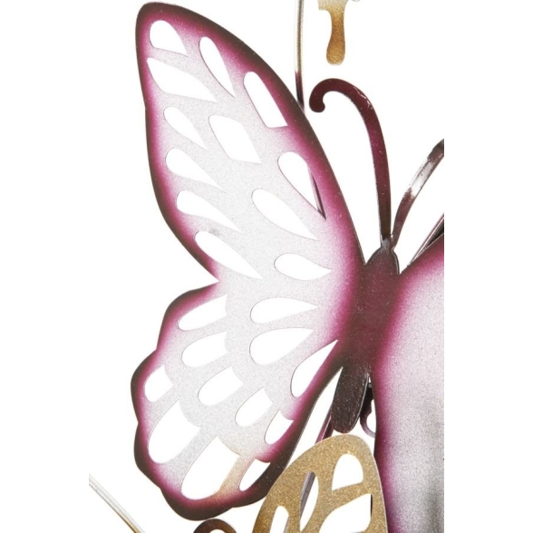 Pannello decorativo da muro con design a farfalle 59,5X4X111,5 cm Butterflies oro/bordeaux