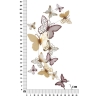 Pannello decorativo da muro con design a farfalle 59,5X4X111,5 cm Butterflies oro/bordeaux