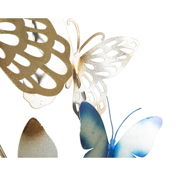 Pannello decorativo da muro con design a farfalle 59,5X4X111,5 cm Butterflies oro/celeste