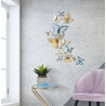 Pannello decorativo da muro con design a farfalle 59,5X4X111,5 cm Butterflies oro/celeste