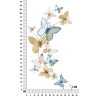 Pannello decorativo da muro con design a farfalle 59,5X4X111,5 cm Butterflies oro/celeste