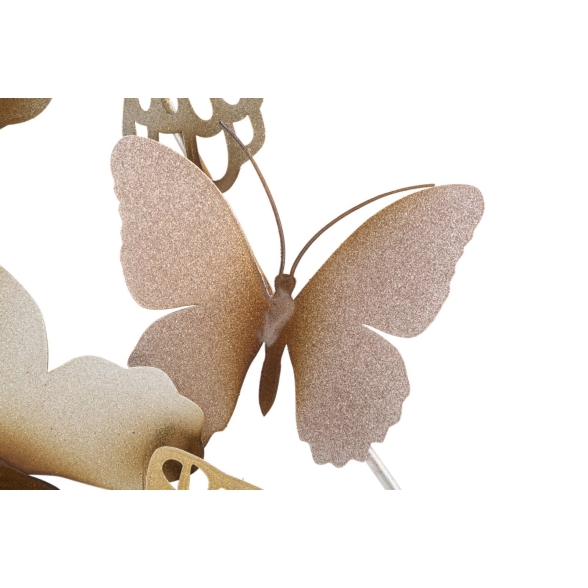 Pannello decorativo da muro con design a farfalle 59,5X4X111,5 cm Butterflies oro/rosa