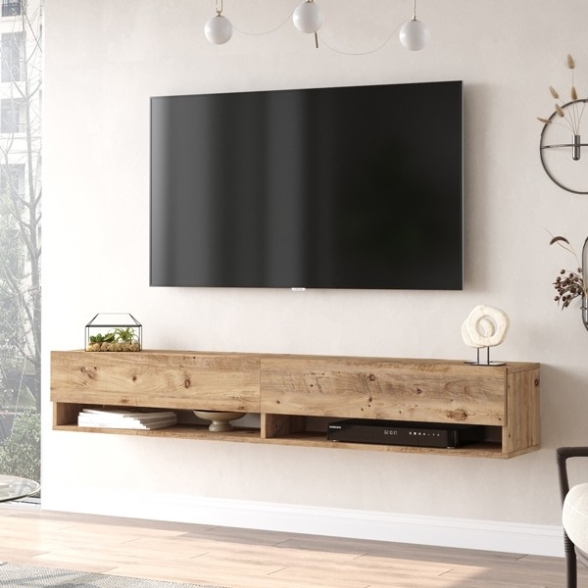 Mobile Porta TV Da Terra 140x35x38 Bianco Con Vani Salvaspazio