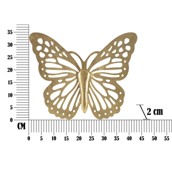 Pannello decorativo Farfalla da muro 43x2x35 cm gold
