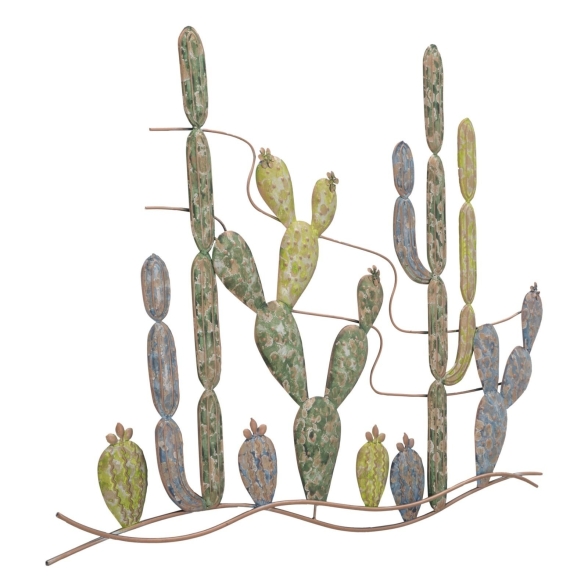 Pannello decorativo in ferro disegno Cactus 90x64x2,5 cm multicolor