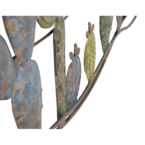 Pannello decorativo in ferro disegno Cactus 90x64x2,5 cm multicolor