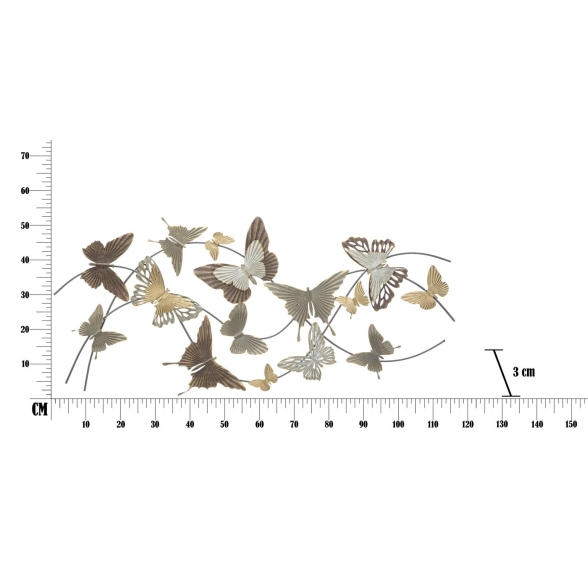 Pannello decorativo in ferro trama farfalle 118x3x52 cm Butterfly