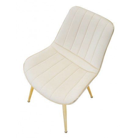 Set 2 sedie imbottite in tessuto color crema modello Paris