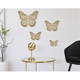 Set 4 farfalle da muro di diverse dimensioni Butterflies oro