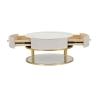 Tavolo da caffe' con struttura dorata montpellier color crema ø75x36 cm