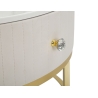 Tavolo da caffe' con struttura dorata montpellier color crema ø75x36 cm