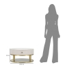 Tavolo da caffe' con struttura dorata montpellier color crema ø75x36 cm