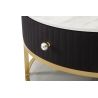Tavolo da caffe' con struttura dorata montpellier colore nero ø75x36 cm