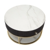 Tavolo da caffe' con struttura dorata montpellier colore nero ø75x36 cm