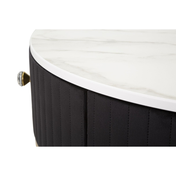 Tavolo da caffe' con struttura dorata montpellier colore nero ø75x36 cm