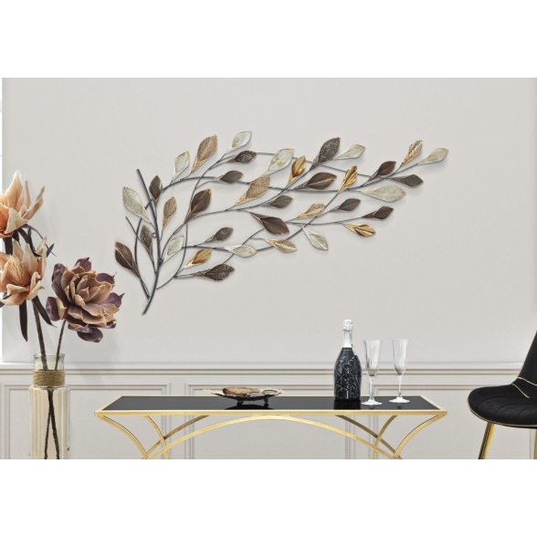 Pannello decorativo 3D in metallo 115,5x6x65 cm Ramo