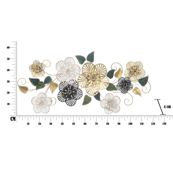 Pannello decorativo 3D in metallo 118x4x58 cm Campur