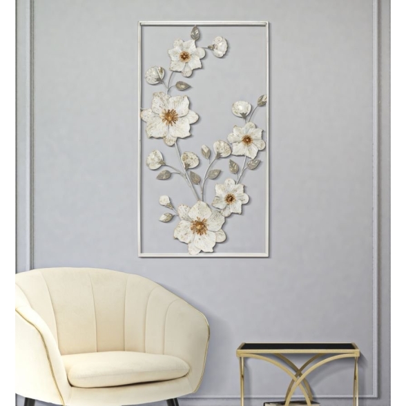 Pannello decorativo a fiori in ferro 50x5,5x90,5 cm Flix