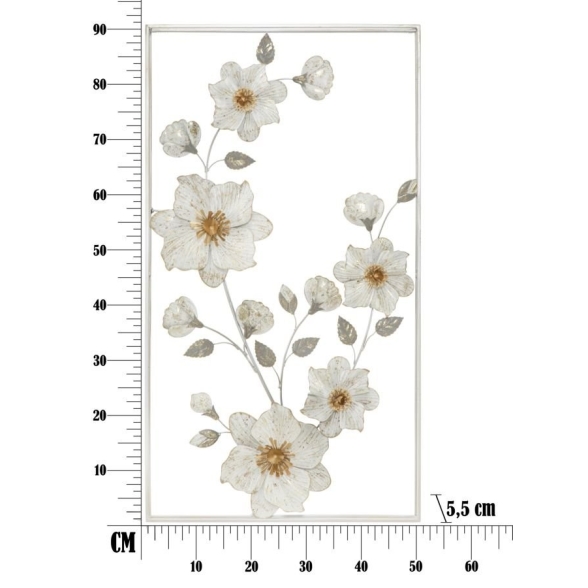 Pannello decorativo a fiori in ferro 50x5,5x90,5 cm Flix