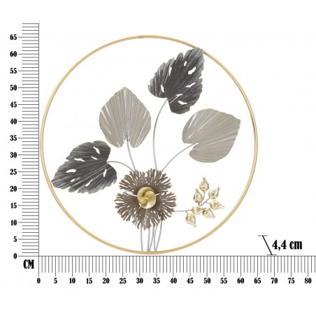 Pannello decorativo circolare design a fiori e foglie Ø 65,4X4.4 cm Rod