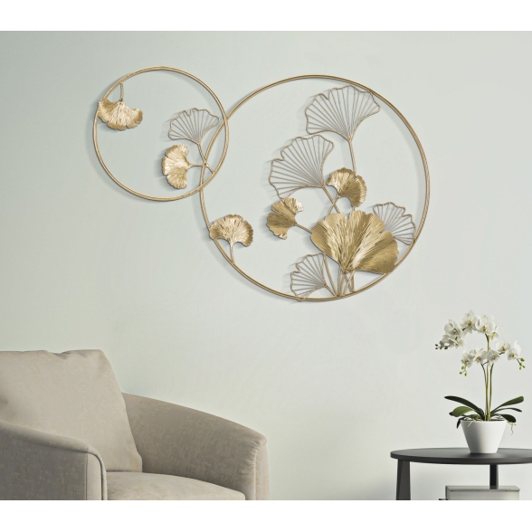 Pannello decorativo da muro design a foglie 120,5x4,2x80,5 cm Double Leaf