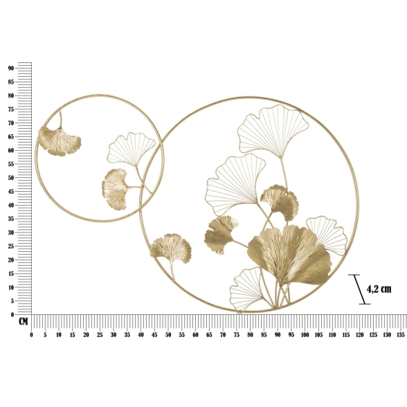 Pannello decorativo da muro design a foglie 120,5x4,2x80,5 cm Double Leaf