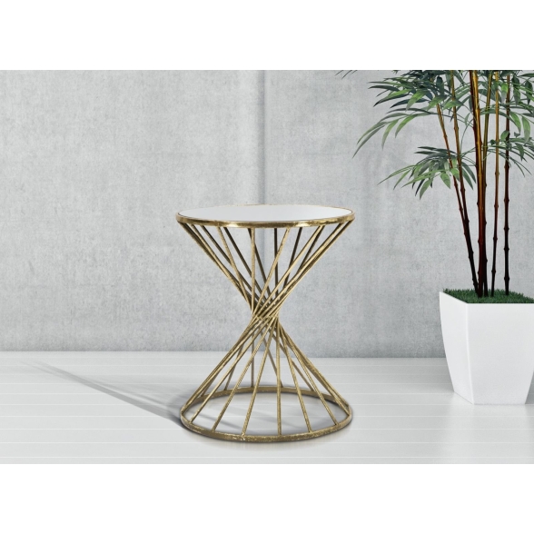 Tavolino rotondo da caffè Hypnos Ø42X50 cm con piano in vetro