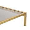 Tavolo da caffè con ripiani in vetro e struttura dorata 90x50x40 cm Level
