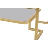 Tavolo da caffè con ripiani in vetro e struttura dorata 90x50x40 cm Level