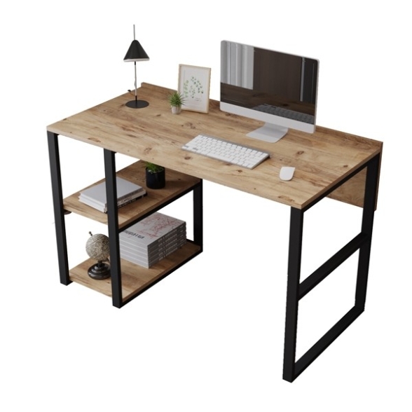 Scrivania Industrial Con Ripiani Laterali 120x60x75H Dexter