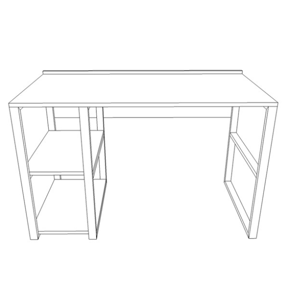 Scrivania Industrial Con Ripiani Laterali 120x60x75H Dexter